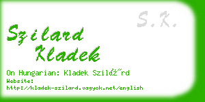 szilard kladek business card